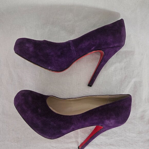 Christian Louboutin Fifi 100 Suede Pumps Purple - Size 10 - Picture 6 of 13